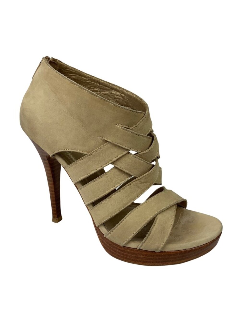 Stuart Weitzman Suede Platform Bootie Strappy Sandals Size 7.5